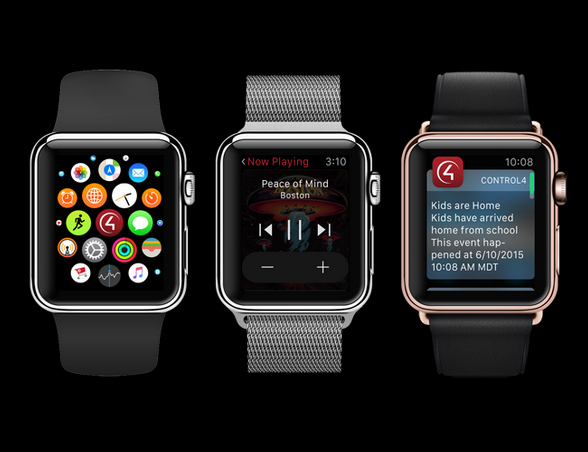 Apple Watch Control4 App screens
